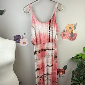 Venus Pink Tie-Dye Maxi Dress - Size - Small